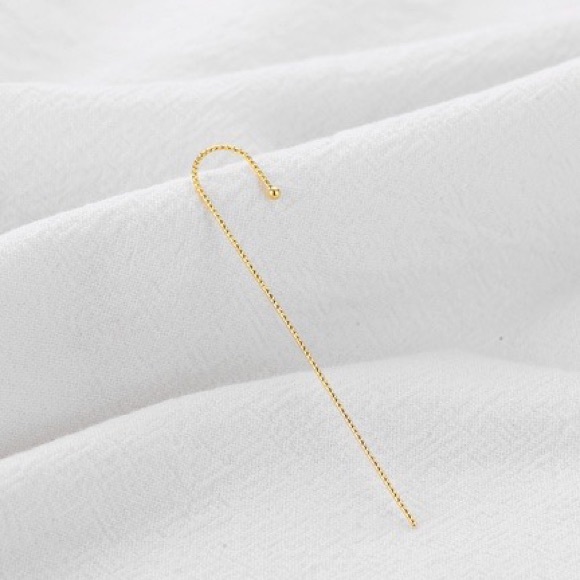 Ear Needle Wrap Crawler Hook Surround Auricle Stud Copper Piercing gold Earring - Picture 6 of 9
